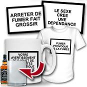 cadeau personnalis� Avertissement de Paquet de Cigarettes Humoristique