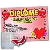 cadeau personnalis� Diplome F�te des M�res