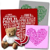 cadeau personnalis� Tableau Coeur en textes