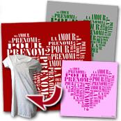 cadeau personnalis� Tableau Coeur en textes